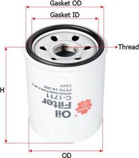 SAKURA Automotive C-1711 - Маслен филтър vvparts.bg