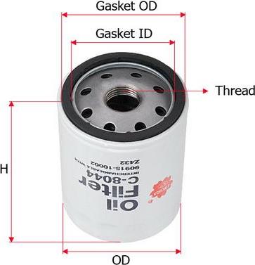 SAKURA Automotive C-8044 - Маслен филтър vvparts.bg