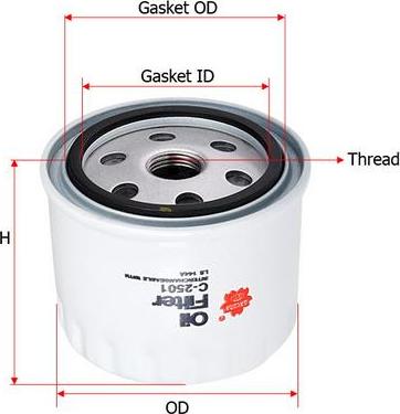 SAKURA Automotive C-2501 - Маслен филтър vvparts.bg