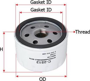 SAKURA Automotive C-2512 - Маслен филтър vvparts.bg