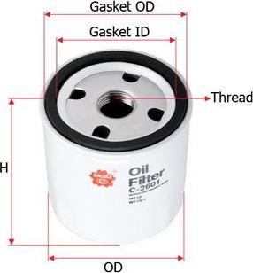 SAKURA Automotive C-2601 - Маслен филтър vvparts.bg