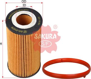 SAKURA Automotive EO-31070 - Маслен филтър vvparts.bg