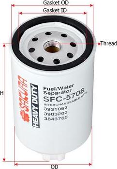 SAKURA Automotive SFC-5708 - Утаител за водата от горивото vvparts.bg