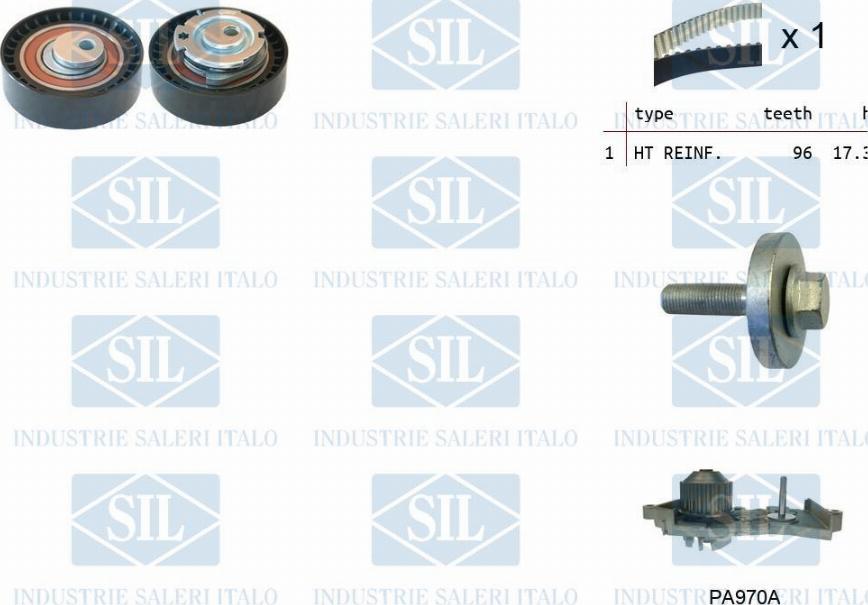 Saleri SIL K1PA970A - Водна помпа+ к-кт ангренажен ремък vvparts.bg