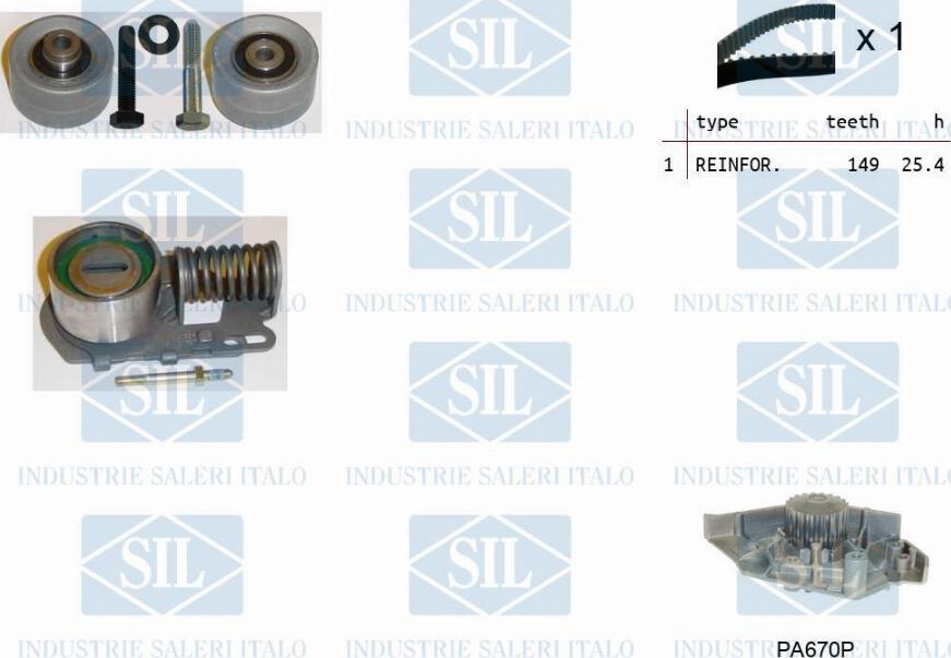 Saleri SIL K1PA670P - Водна помпа+ к-кт ангренажен ремък vvparts.bg