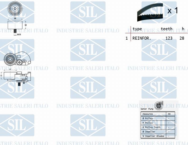 Saleri SIL K1PA1454 - Водна помпа+ к-кт ангренажен ремък vvparts.bg