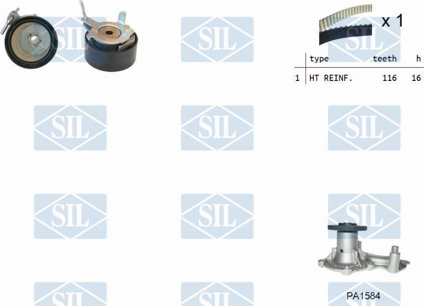 Saleri SIL K1PA1584 - Водна помпа+ к-кт ангренажен ремък vvparts.bg