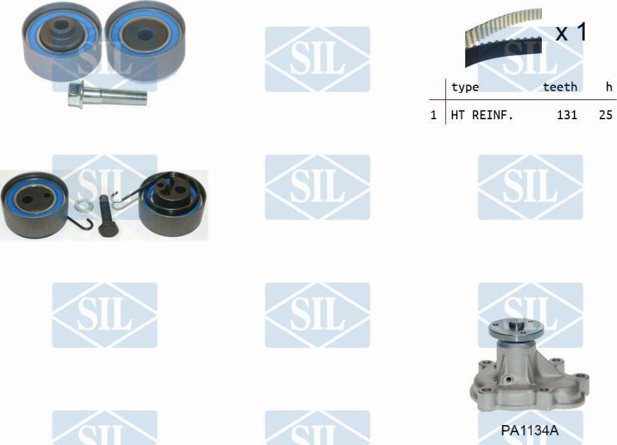 Saleri SIL K1PA1134A - Водна помпа+ к-кт ангренажен ремък vvparts.bg