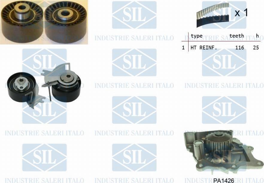 Saleri SIL K2PA1426 - Водна помпа+ к-кт ангренажен ремък vvparts.bg