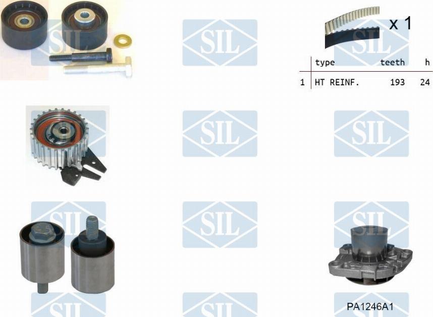 Saleri SIL K7PA1246A1 - Водна помпа+ к-кт ангренажен ремък vvparts.bg