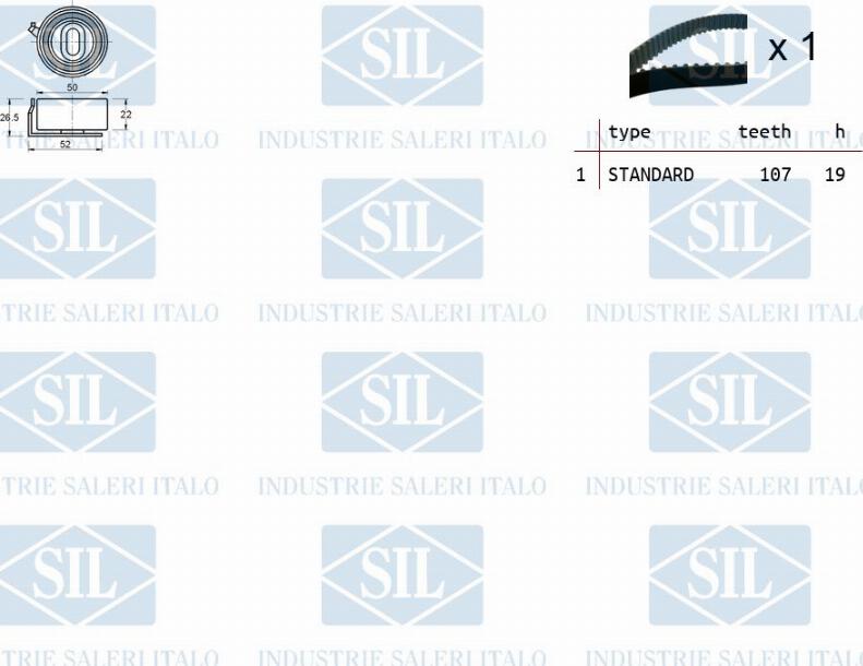 Saleri SIL TK1482 - Комплект ангренажен ремък vvparts.bg