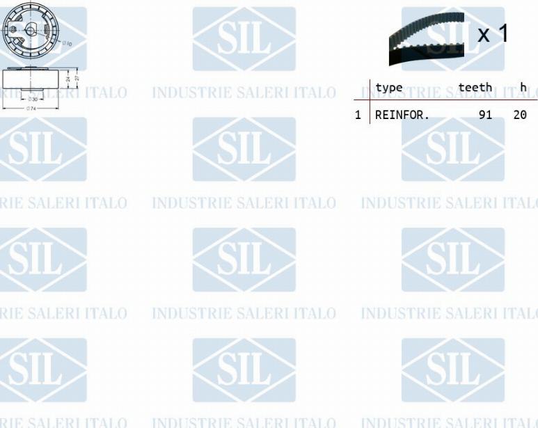 Saleri SIL TK1054 - Комплект ангренажен ремък vvparts.bg