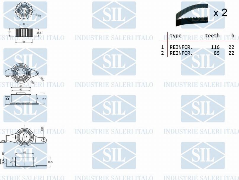 Saleri SIL TK1011 - Комплект ангренажен ремък vvparts.bg
