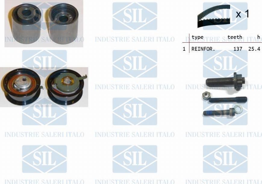 Saleri SIL TK1017 - Комплект ангренажен ремък vvparts.bg