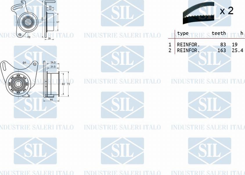 Saleri SIL TK1028 - Комплект ангренажен ремък vvparts.bg