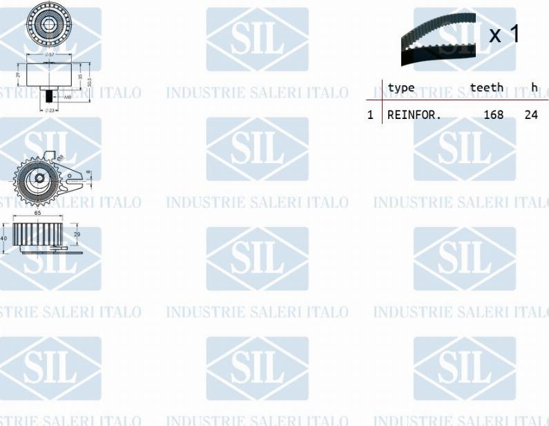 Saleri SIL TK1144 - Комплект ангренажен ремък vvparts.bg