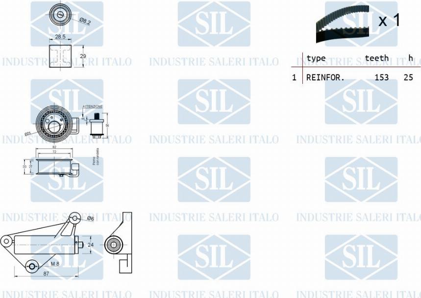 Saleri SIL TK1106 - Комплект ангренажен ремък vvparts.bg