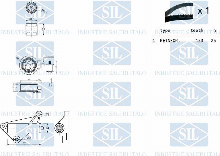 Saleri SIL TK1108 - Комплект ангренажен ремък vvparts.bg