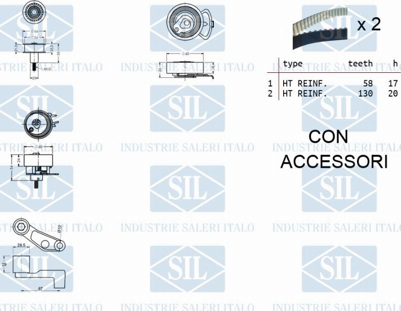 Saleri SIL TK1116 - Комплект ангренажен ремък vvparts.bg