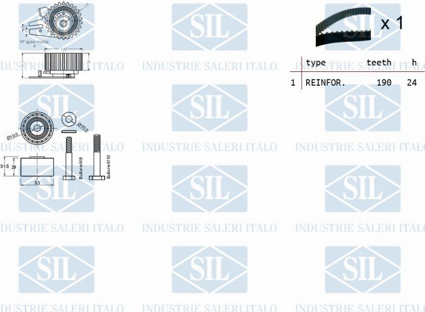 Saleri SIL TK1133 - Комплект ангренажен ремък vvparts.bg