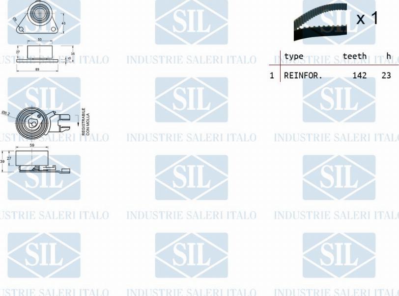 Saleri SIL TK1364 - Комплект ангренажен ремък vvparts.bg