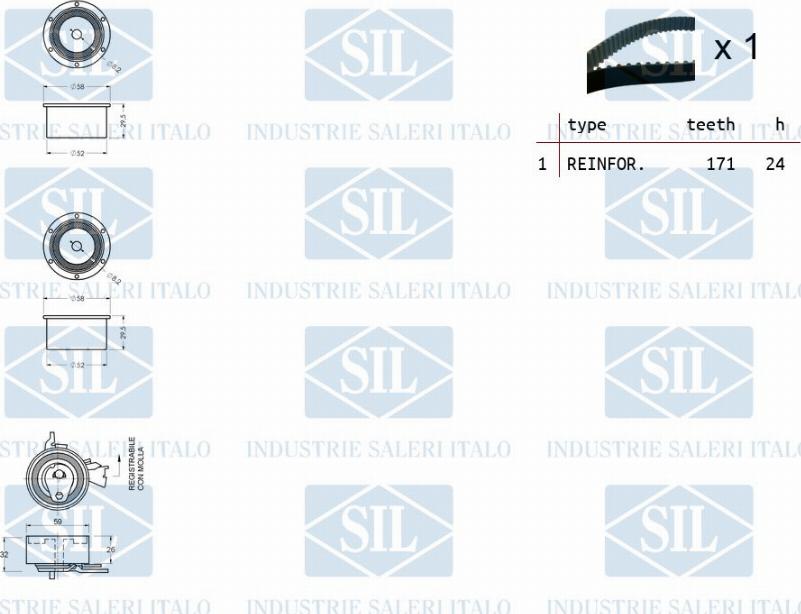 Saleri SIL TK1311 - Комплект ангренажен ремък vvparts.bg