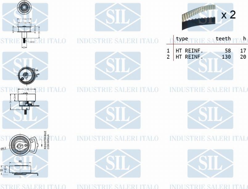 Saleri SIL TK1381 - Комплект ангренажен ремък vvparts.bg