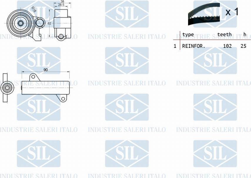 Saleri SIL TK1267 - Комплект ангренажен ремък vvparts.bg