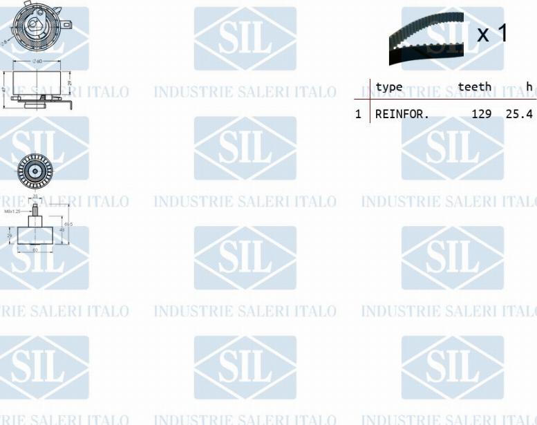 Saleri SIL TK1233 - Комплект ангренажен ремък vvparts.bg