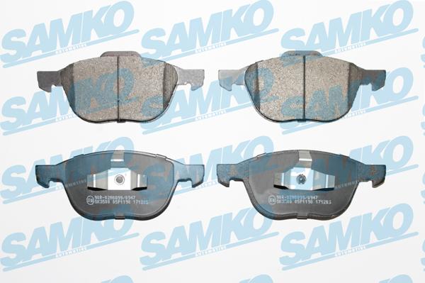 Samko 5SP1190 - Комплект спирачно феродо, дискови спирачки vvparts.bg