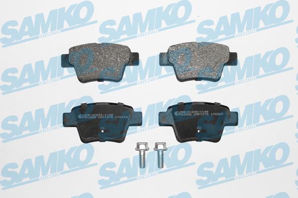 Samko 5SP1278 - Комплект спирачно феродо, дискови спирачки vvparts.bg