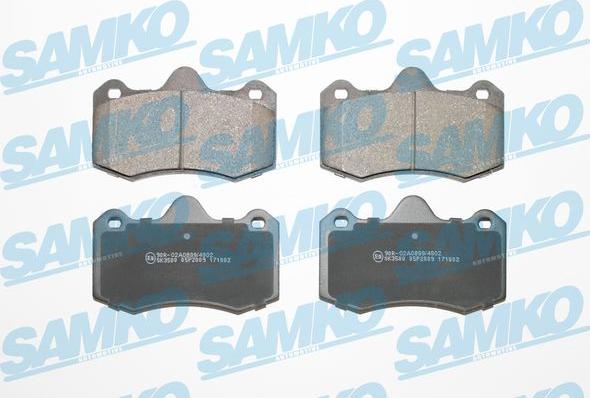 Samko 5SP2009 - Комплект спирачно феродо, дискови спирачки vvparts.bg