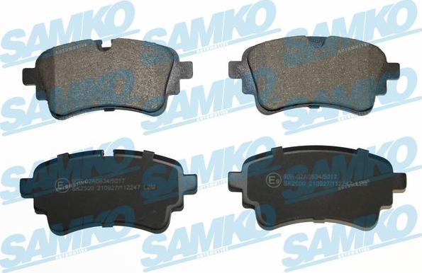 Samko 5SP2247 - Комплект спирачно феродо, дискови спирачки vvparts.bg