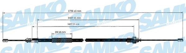 Samko C0612B - Жило, ръчна спирачка vvparts.bg