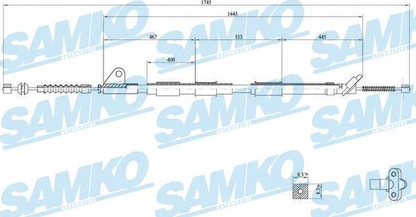 Samko C0858B - Жило, ръчна спирачка vvparts.bg