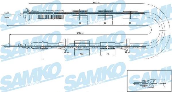 Samko C0206B - Жило, ръчна спирачка vvparts.bg