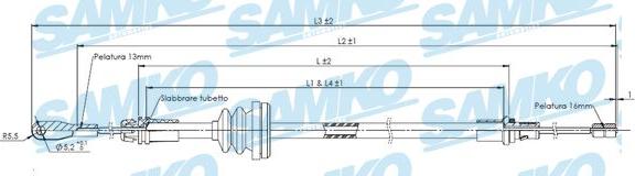 Samko C0755B - Жило, ръчна спирачка vvparts.bg