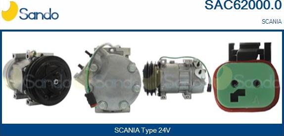 Sando SAC62000.0 - Компресор, климатизация vvparts.bg