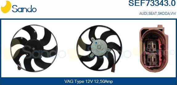 Sando SEF73343.0 - Вентилатор, охлаждане на двигателя vvparts.bg
