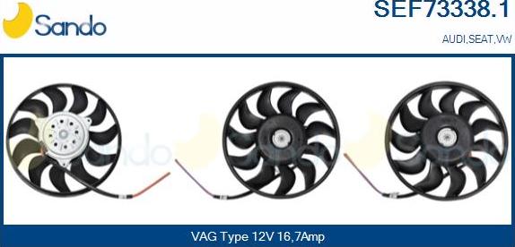 Sando SEF73338.1 - Вентилатор, охлаждане на двигателя vvparts.bg