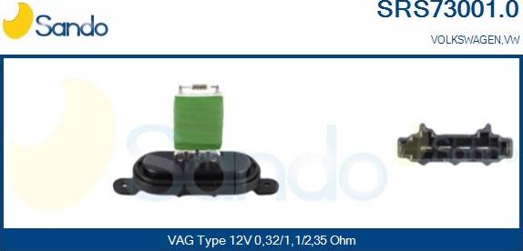 Sando SRS73001.0 - Съпротивление, вентилатор за вътрешно пространство vvparts.bg