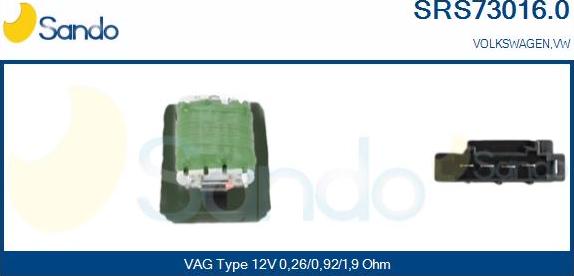 Sando SRS73016.0 - Съпротивление, вентилатор за вътрешно пространство vvparts.bg