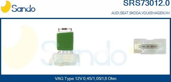 Sando SRS73012.0 - Съпротивление, вентилатор за вътрешно пространство vvparts.bg
