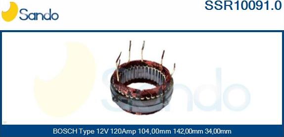 Sando SSR10091.0 - Статор, генератор vvparts.bg