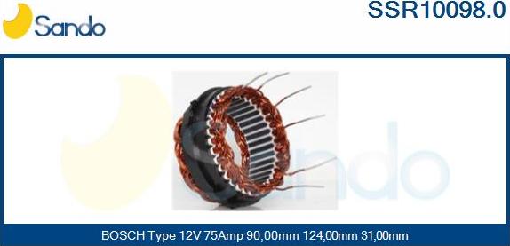 Sando SSR10098.0 - Статор, генератор vvparts.bg