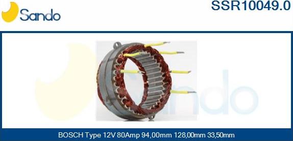 Sando SSR10049.0 - Статор, генератор vvparts.bg