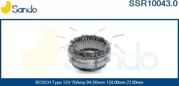 Sando SSR10043.0 - Статор, генератор vvparts.bg