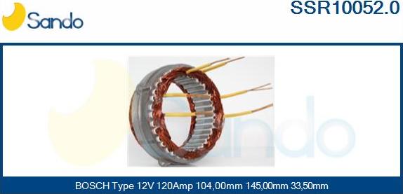 Sando SSR10052.0 - Статор, генератор vvparts.bg