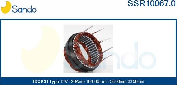 Sando SSR10067.0 - Статор, генератор vvparts.bg