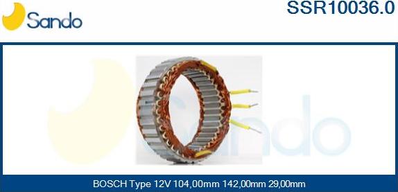 Sando SSR10036.0 - Статор, генератор vvparts.bg